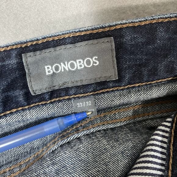 Bonobos The Summerweight Jean Men's Straight Leg 33x32 100% Cotton Blue - Picture 8 of 9